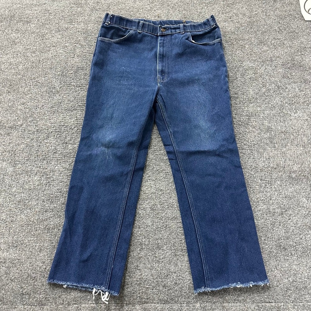 Levi's Jeans Mens Size 40 Blue Straight Leg Raw Hem Stretch Denim Casual 33572